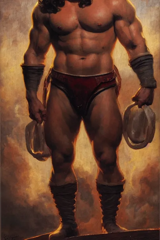 Image similar to henry caville as a muscular firefighter, tom of finland, gaston bussiere, craig mullins, j. c. leyendecker