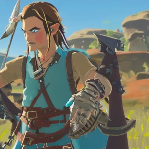 Prompt: Johnny Depp in Zelda Breath of the Wild