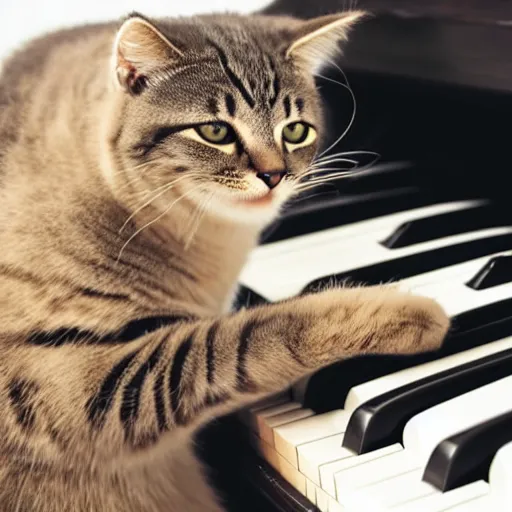 Image similar to cat playing piano