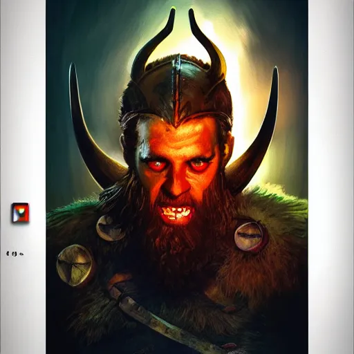 Image similar to Bright, colorful, realistic Viking rpg single individual headshot gore covered scream dramatic backlighting, kodachrome, high contrast, highly detailed, sharp focus, digital painting, concept art, illustration, trending on artstation, comic book by Alex Ross cover art