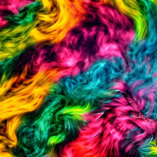 Image similar to multi color smoke with the small head of a smoke dragon, billowy, 8 k, 4 k