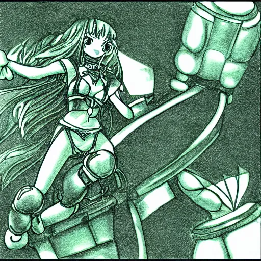 Image similar to line drawing of lime from saber marionette j