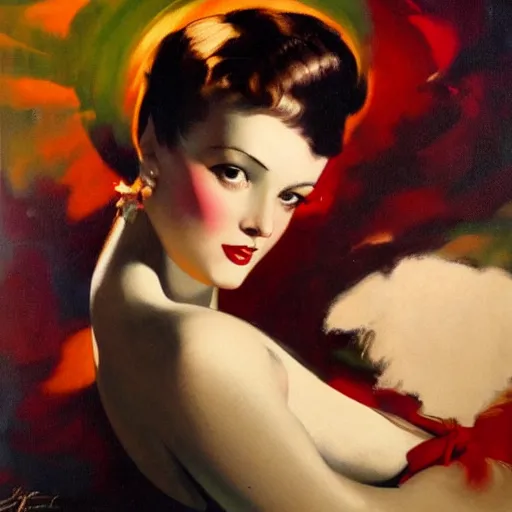Prompt: painting by rolf armstrong