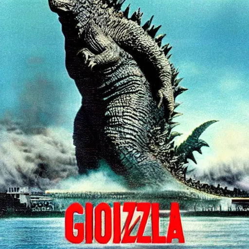 Prompt: godzilla 1 9 8 7 4 k scan or original 3 5 mm film crystal clear quality incredible detail