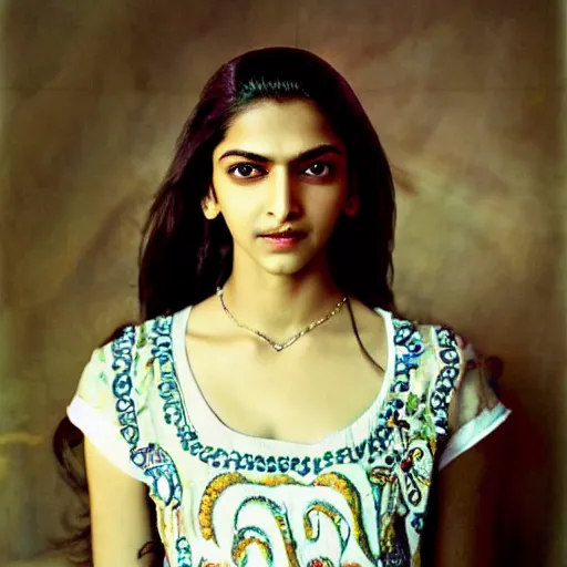 Prompt: dslr photo portrait still of beautiful cute 1 5 year old age 1 5 deepika padukone at age 1 5!!!, 8 5 mm f 1. 8 by edward robert hughes, annie leibovitz and steve mccurry, david lazar, jimmy nelsson