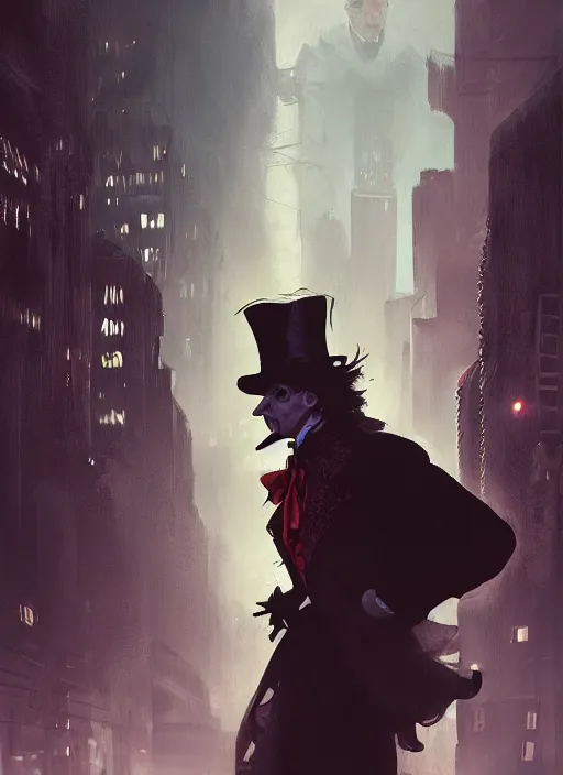 Image similar to portrait, The Mad Hatter, noir, dramatic lighting, cinematic, establishing shot, extremly high detail, foto realistic, cinematic lighting, post processed, concept art, artstation, matte painting, style by eddie mendoza, raphael lacoste, alex ross