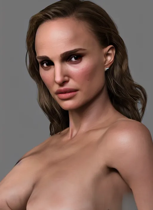 Image similar to natalie portman, au naturel, hyper detailed, digital art, trending in artstation, cinematic lighting, studio quality, smooth render, unreal engine 5 rendered, octane rendered