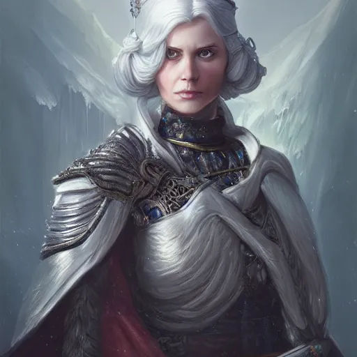 Prompt: finnish empress, isabelle grill, d & d, fantasy, portrait, highly detailed, digital painting, trending on artstation, concept art, sharp focus, illustration, art by artgerm and greg rutkowski and magali villeneuve