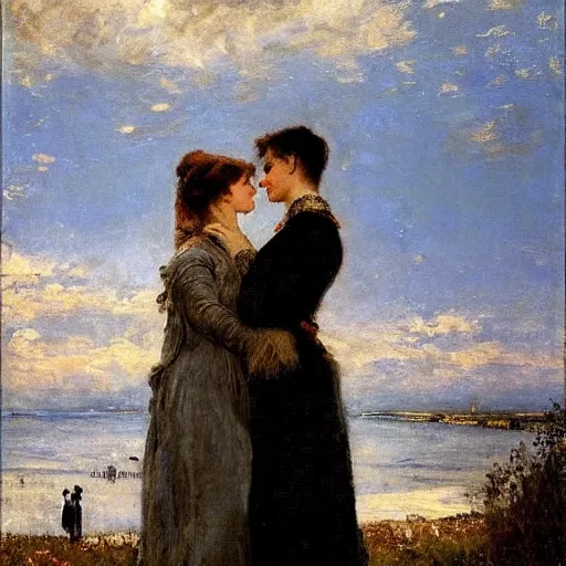 Image similar to longing love by alfred stevens