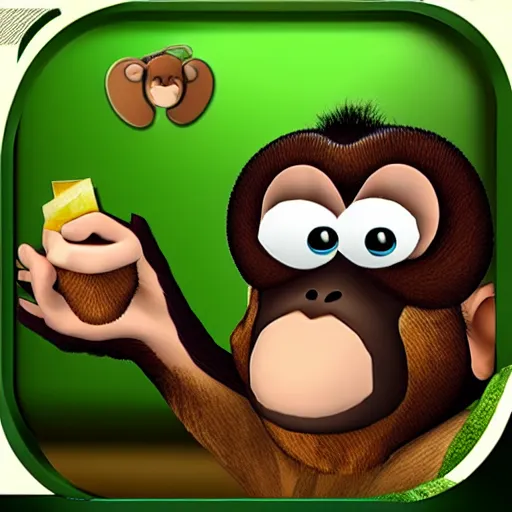 Prompt: realistic monkey simulation game, corporate are style