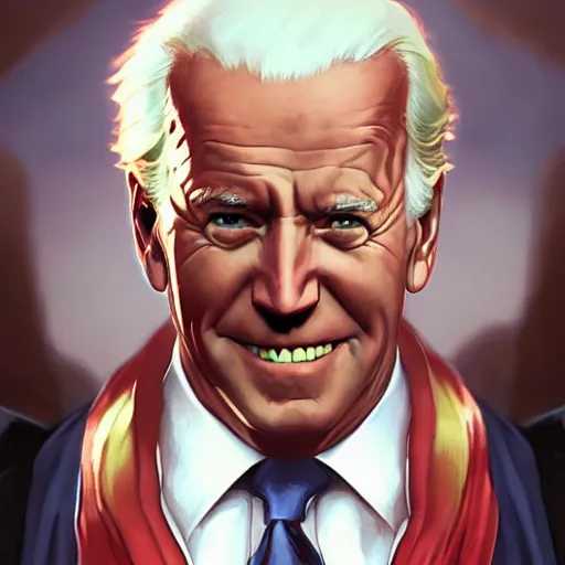 Image similar to joe biden as a street fighter character, cg animation, capcom, realistic, character select portrait, by artgerm, greg rutkowski, alphonse mucha, 3 d