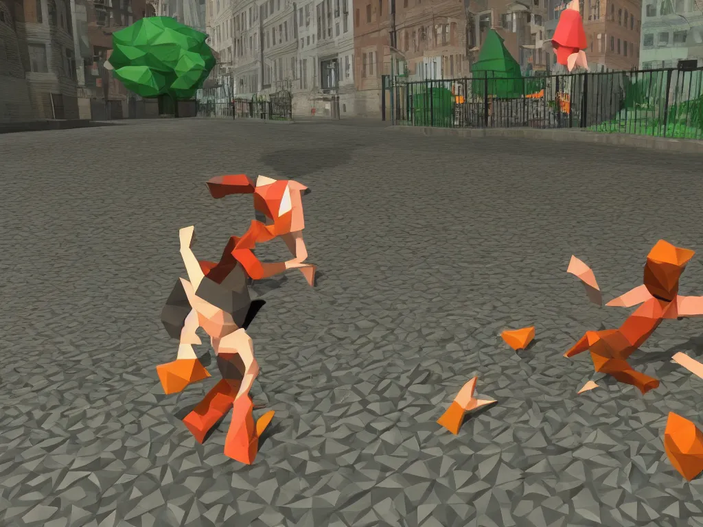 Image similar to Gummo as a third person PS1 game, low poly