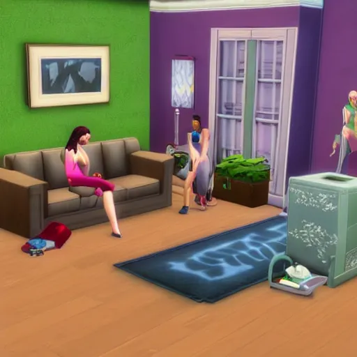 Image similar to the sims having a nightmare