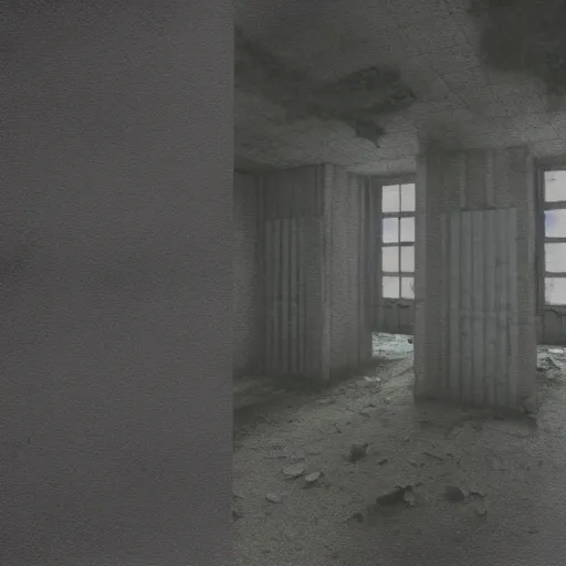 Prompt: Horrifying Man, 3D, Film Grain, Glitch, Playstation 1 Graphic, Abandoned Hospital, Dark, Realistic, Lowres