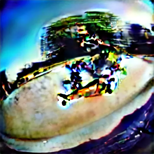 Image similar to award winning color photo of, Tony Hawk, skateboarding, doing a 900, in the 1986 vert contest, fisheye lens, detailed faces, detailed skateboard, 8k, balanced composition