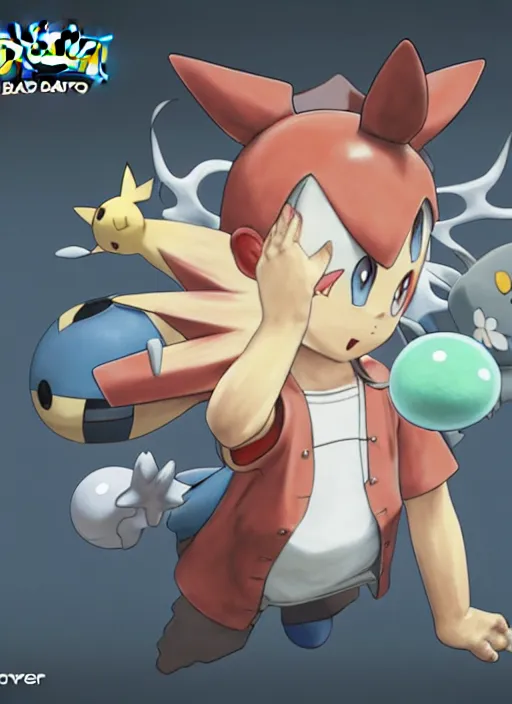 Prompt: a pokemon trainer with morbid thoughts bored while practicing poke battle theory, painted on transparent glass with stained wood in the background by Katsuhiro Otomo, Range Murata Yoshitaka Amano, and Artgerm. 3D shadowing effect, concept art, 8K resolution.