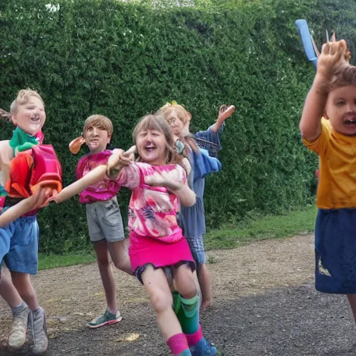 Prompt: children having such a jolly good time ay chap