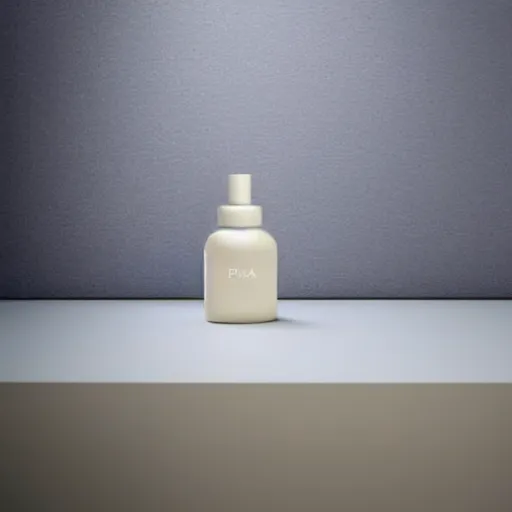 Image similar to perfume bottle on window sill in a pastel clean modern minimalist room by peter tarka in an ivory room well contoured smooth fair walls, up close shot, sharp focus, zen, clean, modern minimalist, octane highly render, 4 k, ultra hd,