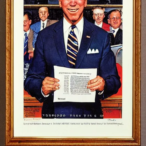 Image similar to joe biden by norman rockwell