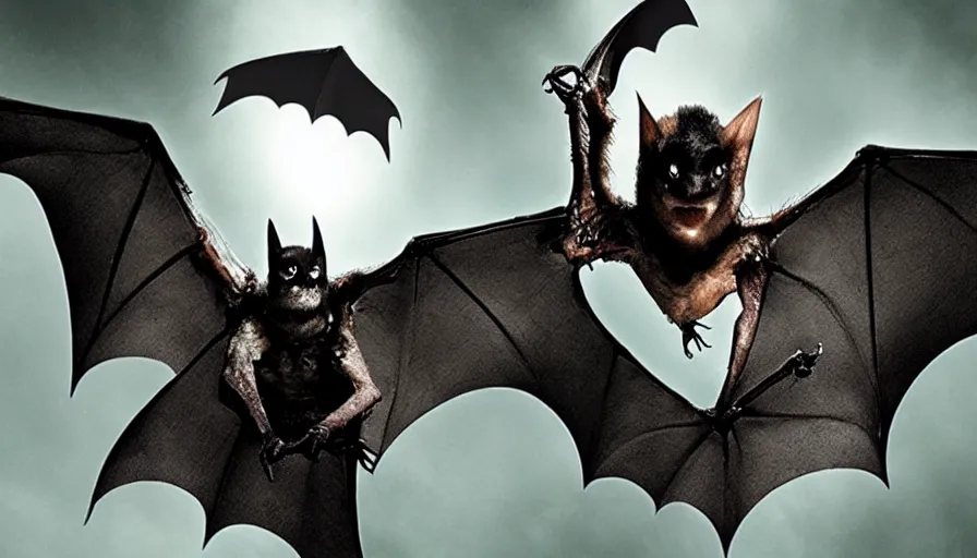 Prompt: big budget horror movie a genetically engineered bat