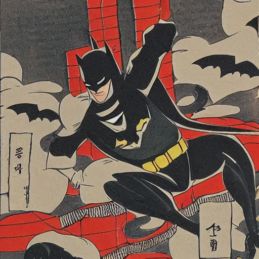 Prompt: edo style Batman