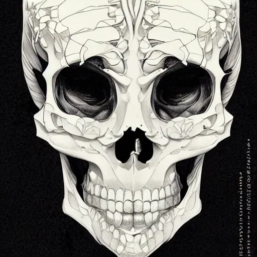 Image similar to anime manga skull portrait young woman skeleton, intricate, elegant, highly detailed, digital art, ffffound, art by JC Leyendecker and sachin teng