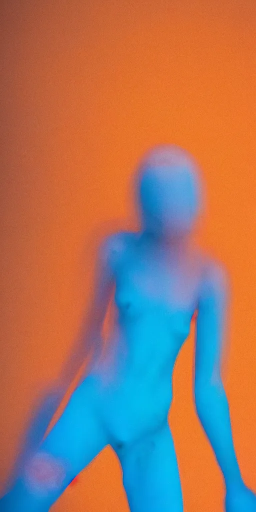 Image similar to a blurry closeup picture of abstract gorgeous human bodies, body parts, torso, macro photography, long exposure photograph, surrealism, anamorphic bokeh, orange and cyan lighting, cinematic