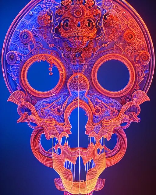 Prompt: 3 d ornate carved water heart, sigma 5 0 0 mm f / 5. global illumination beautiful intricate highly detailed quetzalcoatl skull. bioluminescent, plasma, lava, ice, water, wind, creature, thunderstorm! artwork by tooth wu and wlop and beeple and greg rutkowski, 8 k trending on artstation