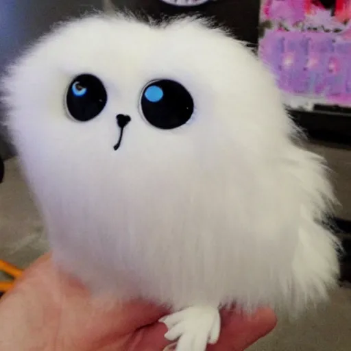 Prompt: a fluff made of marshmallow, super cute with big manga eyes