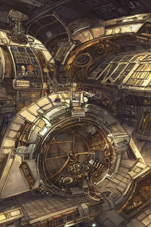 Image similar to steampunk space station