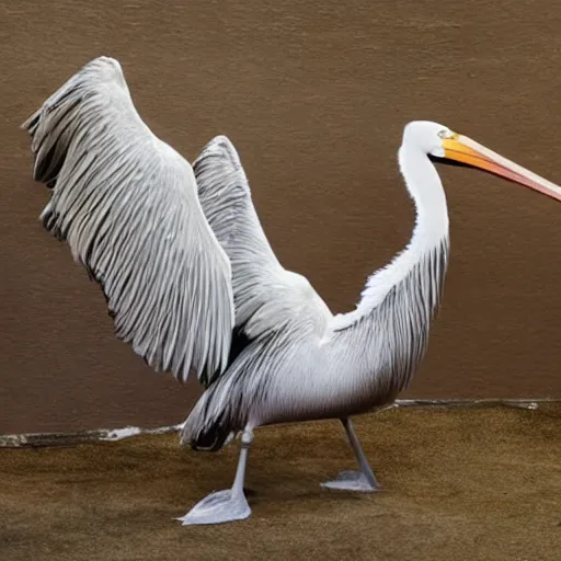 Prompt: an extremely muscular pelican