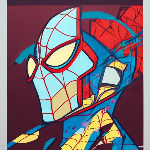 Image similar to Spiderman profile picture by Sachin Teng, asymmetrical, Organic Painting , Matte Painting, geometric shapes, hard edges, graffiti, street art:2 by Sachin Teng:4