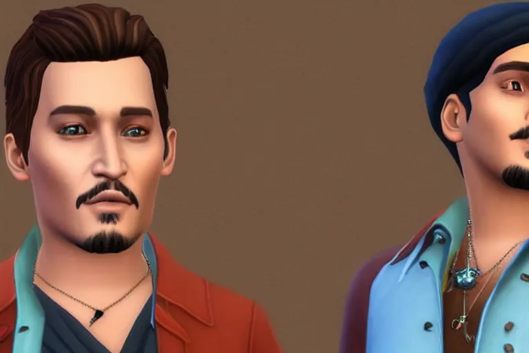 Image similar to johnny depp in sims 4