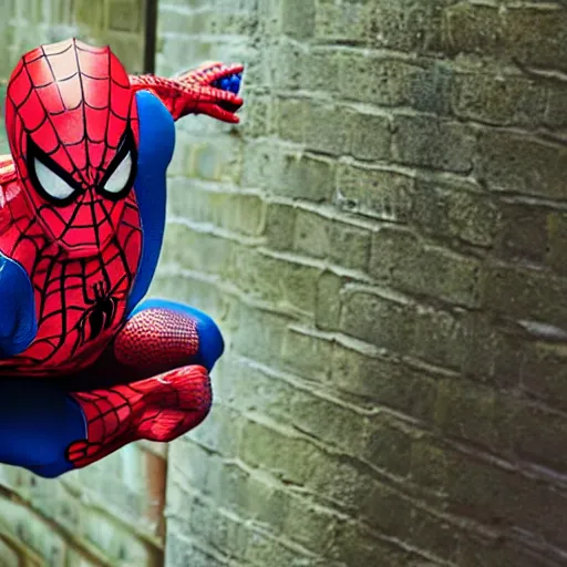 Image similar to Spiderman wearing armour, realistic photo