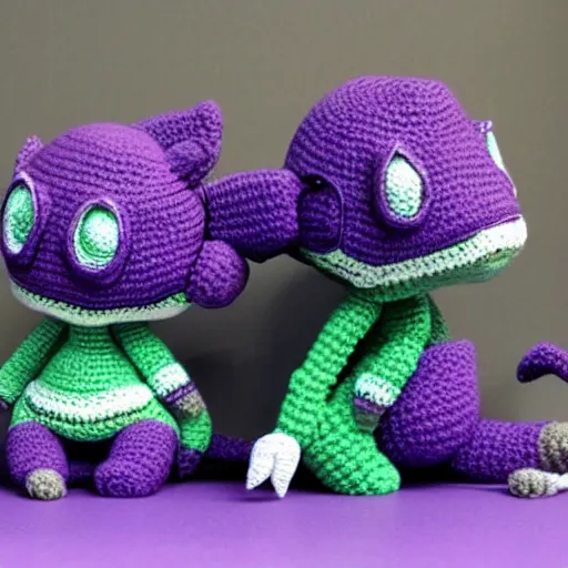 Image similar to zergling amigurumi, detailed