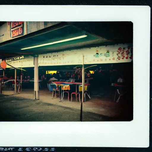 Prompt: polaroid photo of a hawker centre, cinematic lighting