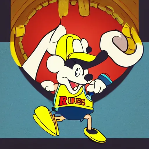 Prompt: 2 d traditional animation, portrait, upper body shot, mid shot, anthropomorphic mouse, female, wearing denim short shorts and a off yellow tank top shirt, in the style of rescue rangers