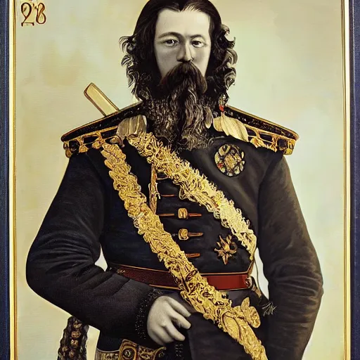 Image similar to Photo of Russian Tsar Nicholas 2 with dragon from game of thrones, photorealism,