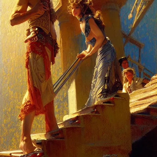 Prompt: stairway to heaven. highly detailed painting by gaston bussiere, craig mullins, j. c. leyendecker 8 k