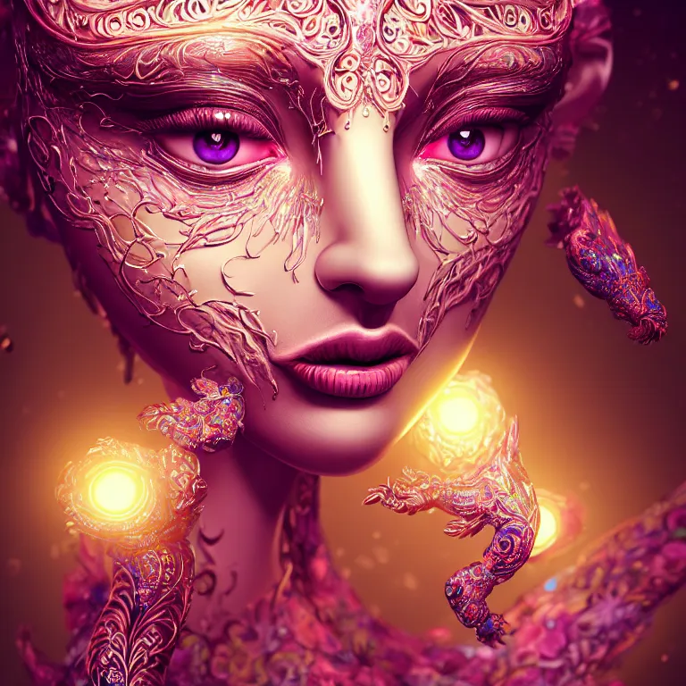 Image similar to epic professional digital art of sweet eyes, accent lighting, painted, intricate, detailed, cheery, fun, effervescent, by alex webber, wayne haag, reyna rochin, ignacio fernandez rios, mark ryden, iris van herpen, epic, stunning, gorgeous, much wow, much detail, cinematic, masterpiece, octane render, rim light