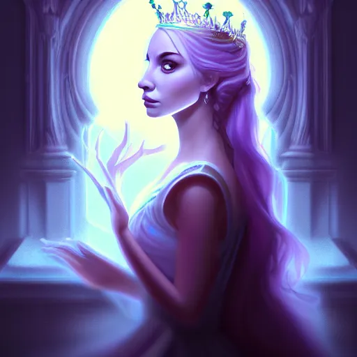 Prompt: portrait of a beautiful ghost princess in a haunted mansion, incredible quality, trending on artstation