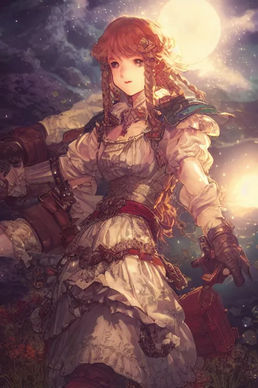 Image similar to a beautiful portrait of the emerald herald under moonlight, hidari, color page, tankoban, 4K, very detailed, tone mapping, Akihiko Yoshida