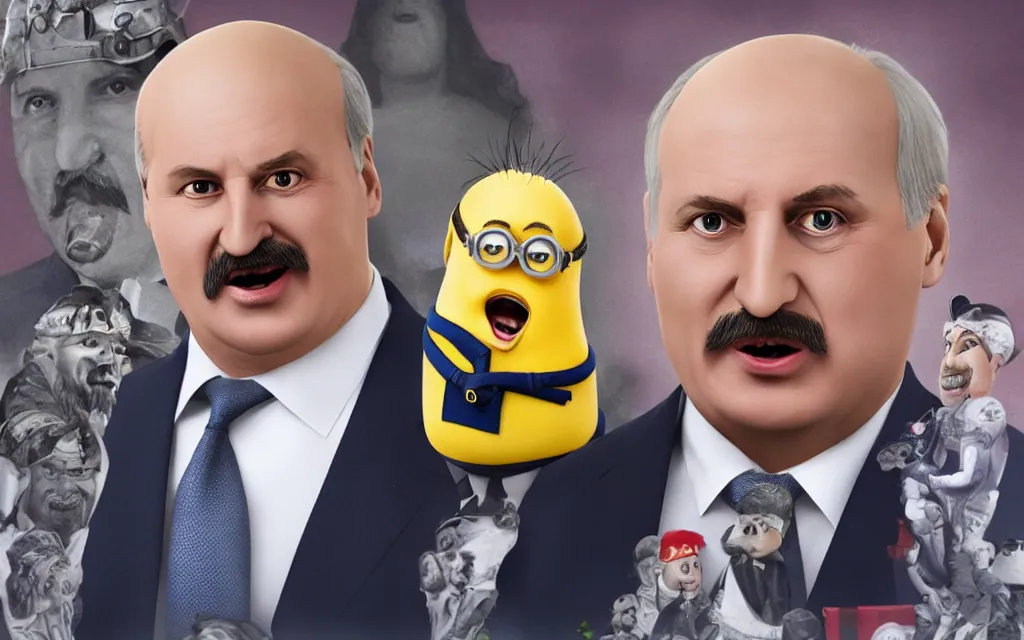 Prompt: alexander lukashenko as minion realistic faces