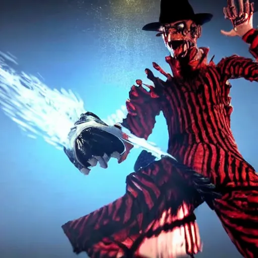 Prompt: freddy krueger in tekken 7, gameplay, fighting game,