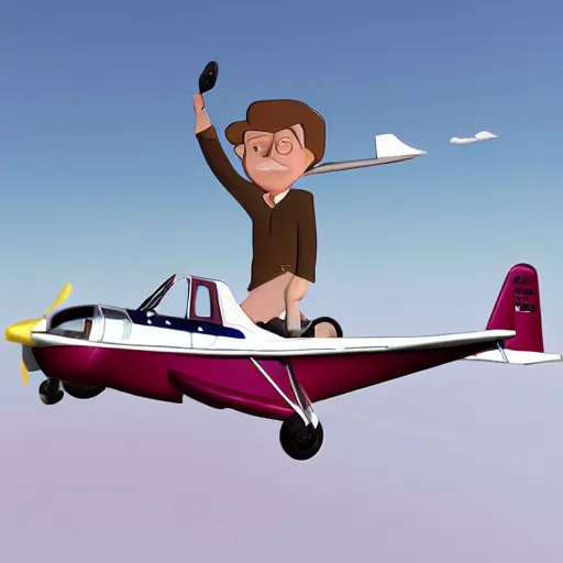 Image similar to Rose Quartz flying with a handsome brunette pilot, cessna glider plane, 3d, Steven Universe style,