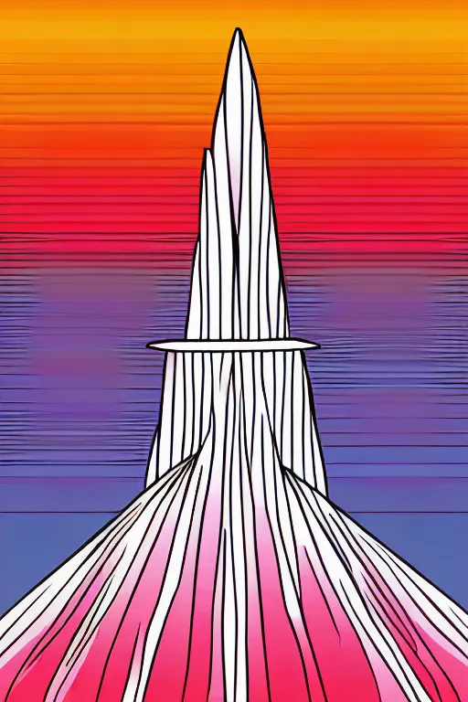 Image similar to minimalist boho style art of colorful christo redentor at sunrise, illustration, vector art