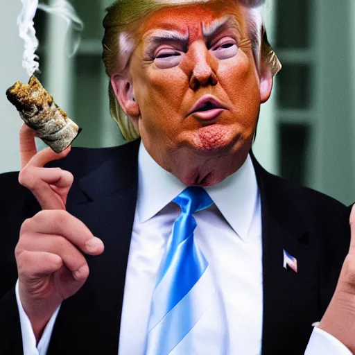 Prompt: trump smoking weed