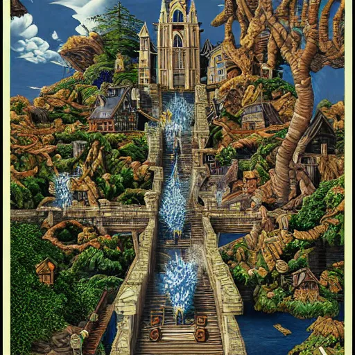 Prompt: Final Fantasy 6 Poster ,Highly Detailed, 8k, HD, 6 Poster art designed by Rob Gonsalves