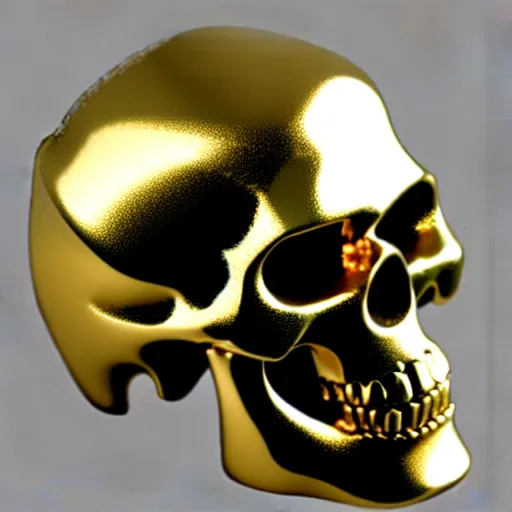 Image similar to marble scull with gold fluorish