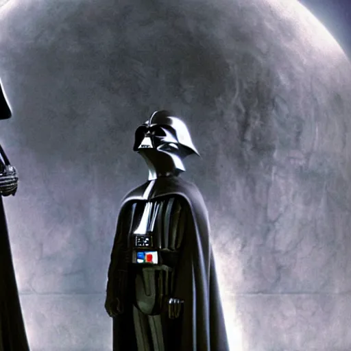 Image similar to a still of darth vader and luke in nightmare before christmas